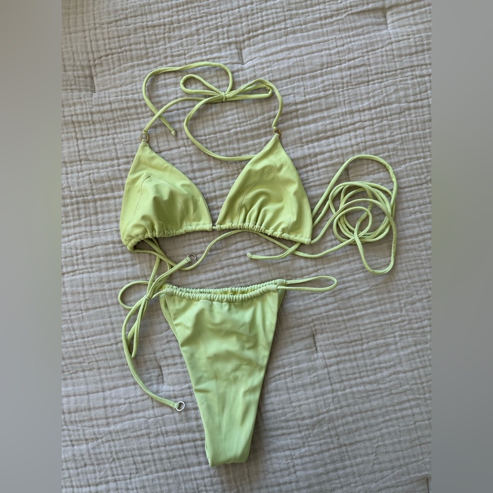 Heart of Sun Swim Swept Away S/M bikini set in Voltage Highlighter Lime swimsuit